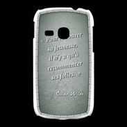 Coque Samsung Galaxy Young Jeuness folie Vert Citation Oscar Wilde
