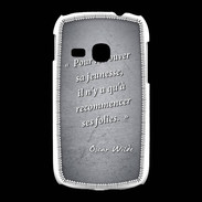 Coque Samsung Galaxy Young Jeuness folie Noir Citation Oscar Wilde