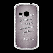 Coque Samsung Galaxy Young Jeuness folie Violet Citation Oscar Wilde