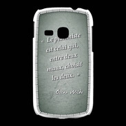 Coque Samsung Galaxy Young Pessimiste Vert Citation Oscar Wilde
