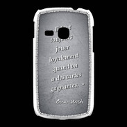 Coque Samsung Galaxy Young Cartes gagnantes Noir Citation Oscar Wilde