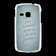 Coque Samsung Galaxy Young Cartes gagnantes Turquoise Citation Oscar Wilde