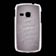 Coque Samsung Galaxy Young Cartes gagnantes Violet Citation Oscar Wilde