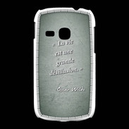 Coque Samsung Galaxy Young Désillusion vie Vert Citation Oscar Wilde
