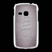 Coque Samsung Galaxy Young Désillusion vie Violet Citation Oscar Wilde
