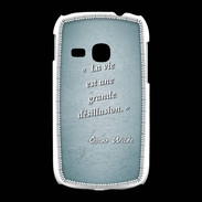 Coque Samsung Galaxy Young Désillusion vie Turquoise Citation Oscar Wilde