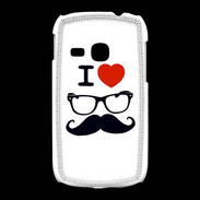 Coque Samsung Galaxy Young I love Lunette Moustache
