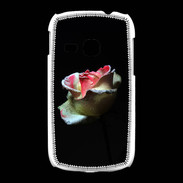 Coque Samsung Galaxy Young Belle rose sur fond noir PR