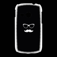 Coque Samsung Galaxy Young moustache noir & blanc