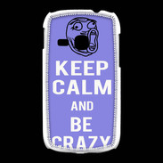 Coque Samsung Galaxy Young Keep calm Be Crazy Bleu