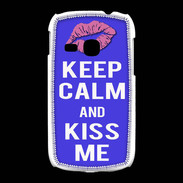 Coque Samsung Galaxy Young Keep Calm Kiss me Bleu