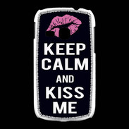 Coque Samsung Galaxy Young Keep Calm Kiss me Noir