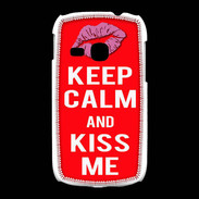 Coque Samsung Galaxy Young Keep Calm Kiss me Rouge