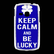 Coque Samsung Galaxy Young Keep Calm Be lucky Bleu