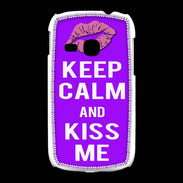 Coque Samsung Galaxy Young Keep Calm Kiss me Violet
