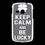 Coque Samsung Galaxy Young Keep Calm Be lucky Gris