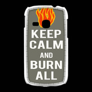 Coque Samsung Galaxy Young Keep Calm Burn Gris