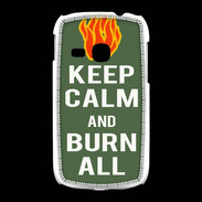 Coque Samsung Galaxy Young Keep Calm Burn Kaki