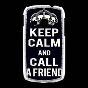 Coque Samsung Galaxy Young Keep Calm Call friend Noir