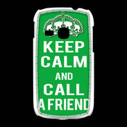 Coque Samsung Galaxy Young Keep Calm Call friend Vert