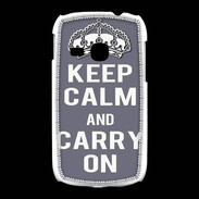Coque Samsung Galaxy Young Keep Calm Carry on Gris