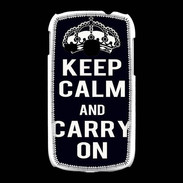 Coque Samsung Galaxy Young Keep Calm Carry on Noir