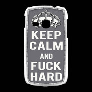 Coque Samsung Galaxy Young Keep calm Fuck hard Gris