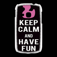 Coque Samsung Galaxy Young Keep Calm Have fun Noir