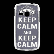 Coque Samsung Galaxy Young Keep Calm Gris