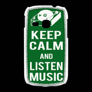 Coque Samsung Galaxy Young Keep Calm Listen music Vert