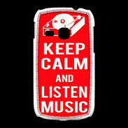 Coque Samsung Galaxy Young Keep Calm Listen music Rouge