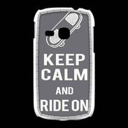 Coque Samsung Galaxy Young Keep Calm Ride on Gris