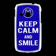 Coque Samsung Galaxy Young Keep Calm Smile Bleu