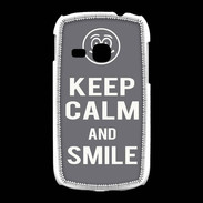 Coque Samsung Galaxy Young Keep Calm Smile Gris