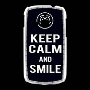 Coque Samsung Galaxy Young Keep Calm Smile Noir