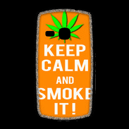 Coque Samsung Galaxy Young Keep Calm Smoke it Orange