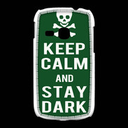Coque Samsung Galaxy Young Keep Calm Stay dark Vert