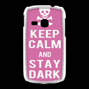 Coque Samsung Galaxy Young Keep Calm Stay dark Rose