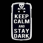 Coque Samsung Galaxy Young Keep Calm Stay dark Noir