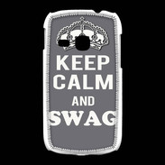 Coque Samsung Galaxy Young Keep Calm Swag Gris