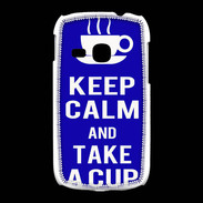 Coque Samsung Galaxy Young Keep Calm Take a cup Bleu