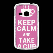 Coque Samsung Galaxy Young Keep Calm Take a cup Rose