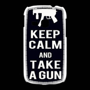Coque Samsung Galaxy Young Keep Calm Take a gun Noir