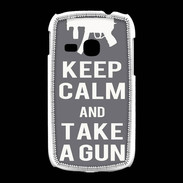 Coque Samsung Galaxy Young Keep Calm Take a gun Gris