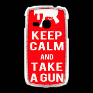 Coque Samsung Galaxy Young Keep Calm Take a gun Rouge