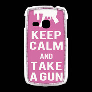 Coque Samsung Galaxy Young Keep Calm Take a gun Rose