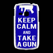 Coque Samsung Galaxy Young Keep Calm Take a gun Bleu