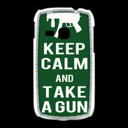 Coque Samsung Galaxy Young Keep Calm Take a gun Vert