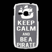 Coque Samsung Galaxy Young Keep Calm Be a Pirate Gris