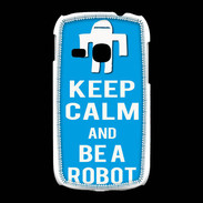 Coque Samsung Galaxy Young Keep Calm Be a Robot Cyan